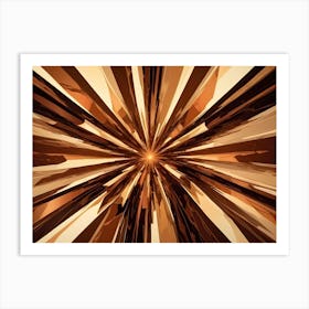 Abstract Image Of A Series Of Radiating Lines In Shades Of Brown And Beige Art Print