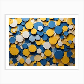 Blue And Yellow Circles 1 Art Print