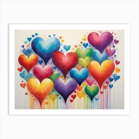 Hearts Of Love 6 Art Print