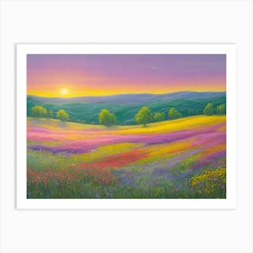 Sunset In The Meadow Art Print