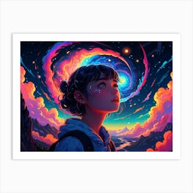 Psychedelic Girl Art Print