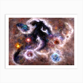 Celestial Symphony A Captivating Abstract Galactic Nebula Art Print