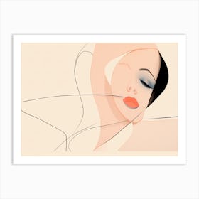 Illustration Of A Woman'S Face Art Print