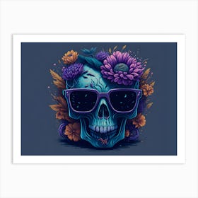 Floral Skull (12) Art Print