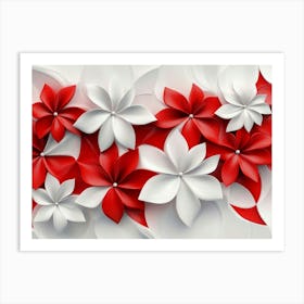 Red And White Flowers Art Print