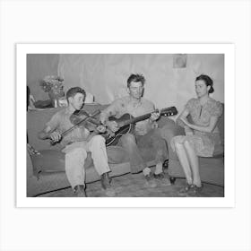Farmer, His Wife, And Brother In Close Harmony, Pie Town, New Mexico By Russell Lee Art Print