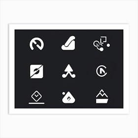 Abstract Vector Icons Set For A Modern Web Navigation Interface Incorporating Minimalist Design Sc Art Print