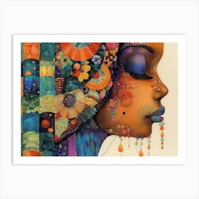 Woman's Collaged Face Art Print