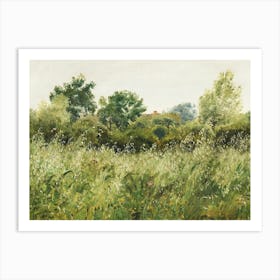 Field of Oats near vintage illustration Art Print Art Print