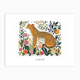 Little Floral Leopard 4 Poster Art Print