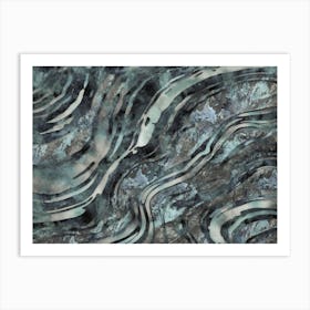 Marbled Gemstone Teal Art Print