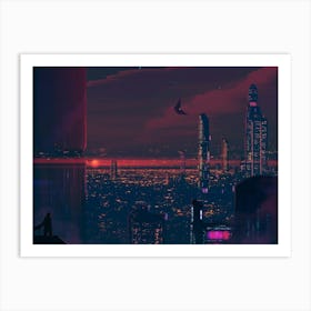 Futuristic Cityscape 1 Art Print