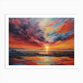 Sunset Over The Sea 1 Art Print