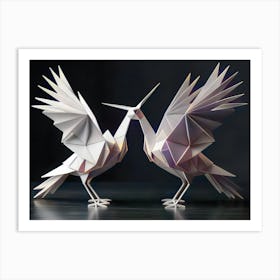 Elegant Crane Dance in a Grace Art Print