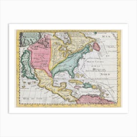Kaart Van Noord Amerika (1735) Art Print