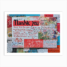 A Multilingual Greeting Card Featuring The Word Thank You In Diverse Scripts Including Chinese Ge (5) Art Print