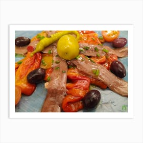 Olives, anchovies And Peppers On A Plate 20210313-1PPUB Art Print