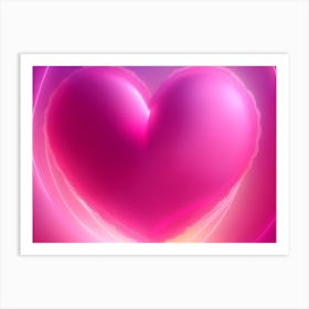 A Glowing Pink Heart Vibrant Horizontal Composition 77 Art Print