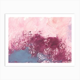 Minimal Abstract In Magenta And Baby Pink - contemporary modern hand painted Art Print