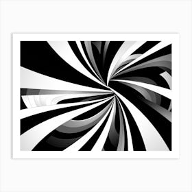 Illusion Abstract Black And White 8 Art Print