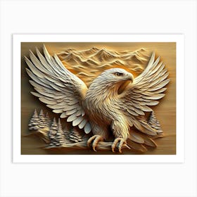 Eagle Carving 4 Art Print