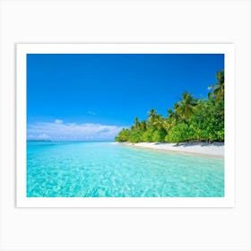 Relax Ocean Plant Idylli Holiday Coastline Beautiful Calm Shore Blue Paradise Sunlight N (15) Art Print