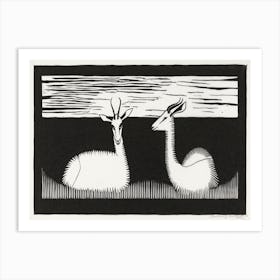 Two Gazelles (1926), Samuel Jessurun Art Print