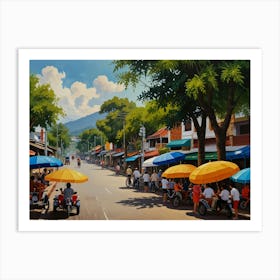 Thai Street Scene Art Art Print