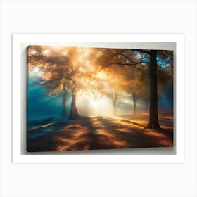 Sun Shining Through Trees Art Print