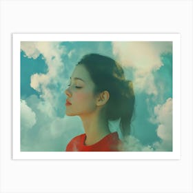 Girl In The Clouds Art Print