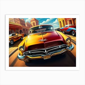 Custom Car Classic Retro Cartoon Art Print