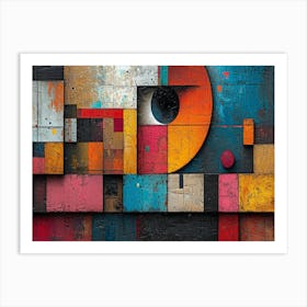 Colorful Chronicles: Abstract Narratives of History and Resilience. Abstract Painting 8 Art Print