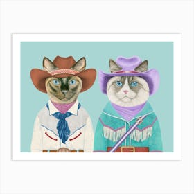 Rodeo Cats 7 Art Print