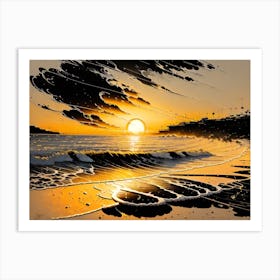 Sunset On The Beach 1 Art Print