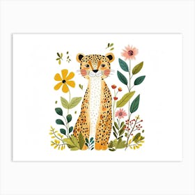Little Floral Leopard 2 Art Print