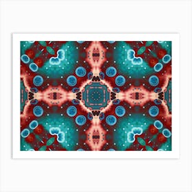 Pattern And Texture Red Flower Watercolor And Alcohol Ink 6 Art Print