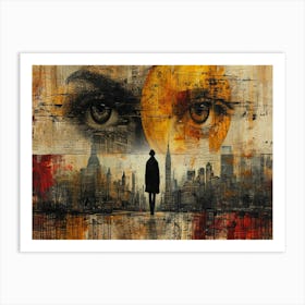 Temporal Resonances: A Conceptual Art Collection. City On Fire Art Print