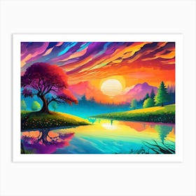 Sunset Painting 4 Art Print