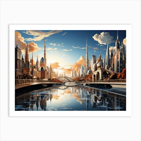 Futuristic Cityscape of Dubai 2 Art Print