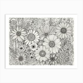 Doodle Flowers 6 Art Print