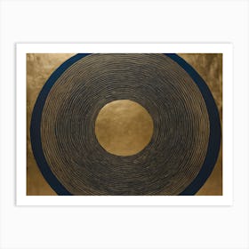 Gold And Blue Circle Art Print