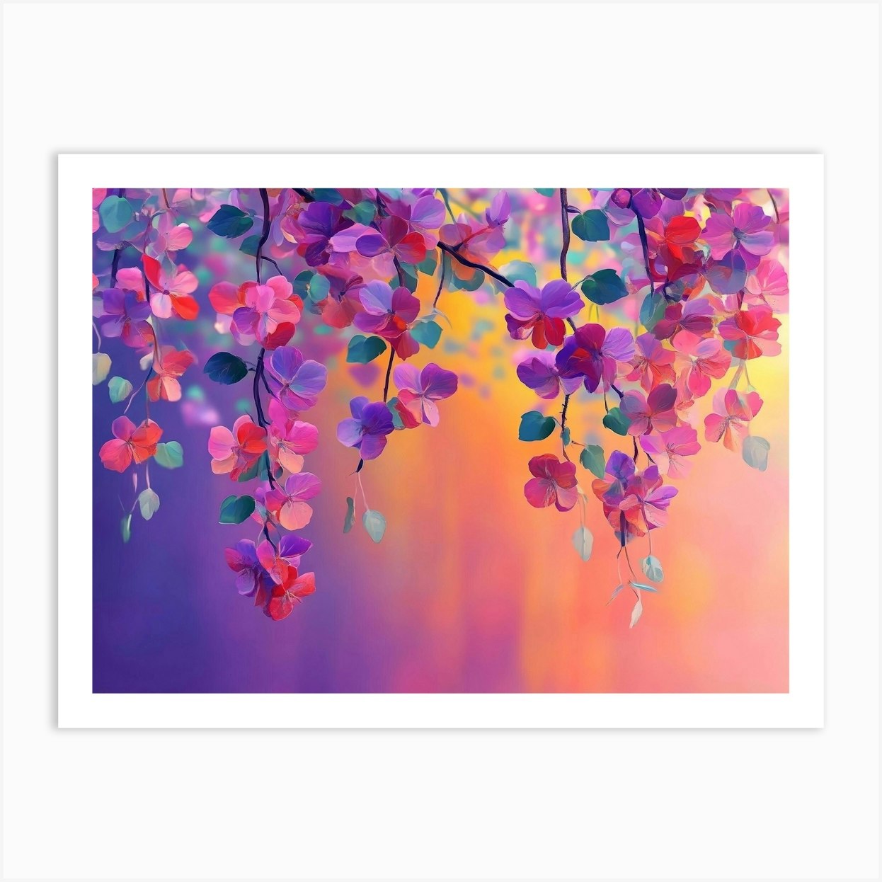 Wisteria Wallpaper Art Print by Divine Studio