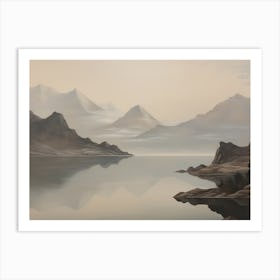 Antique Lake Oil Painting Art Print