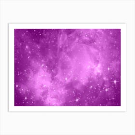 Violet Galaxy Space Background Art Print