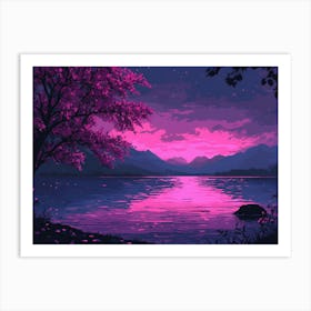 Sunset By The Lake 14 Art Print