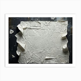 Abstract Art Composition Featuring A White Crumpled Paper Material With Intentional Creases And Tea (4) Art Print