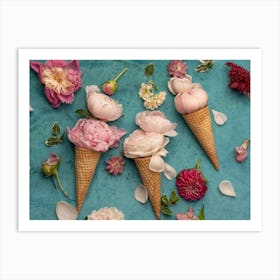 Triple Scoop Bloom Peony Flavor Art Print