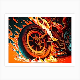 Fire Motorcycle Art Print