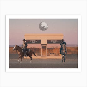 Marfa, Texas Cowboy Disco Art Print