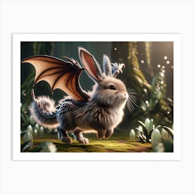 Fierce Dragon-Bunny Fantasy Art Print